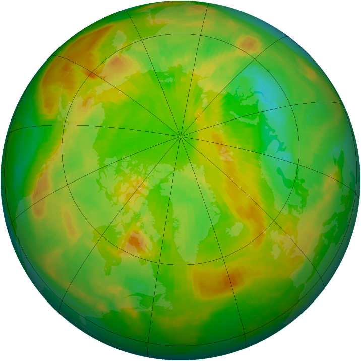 Arctic ozone map for 15 June 1998